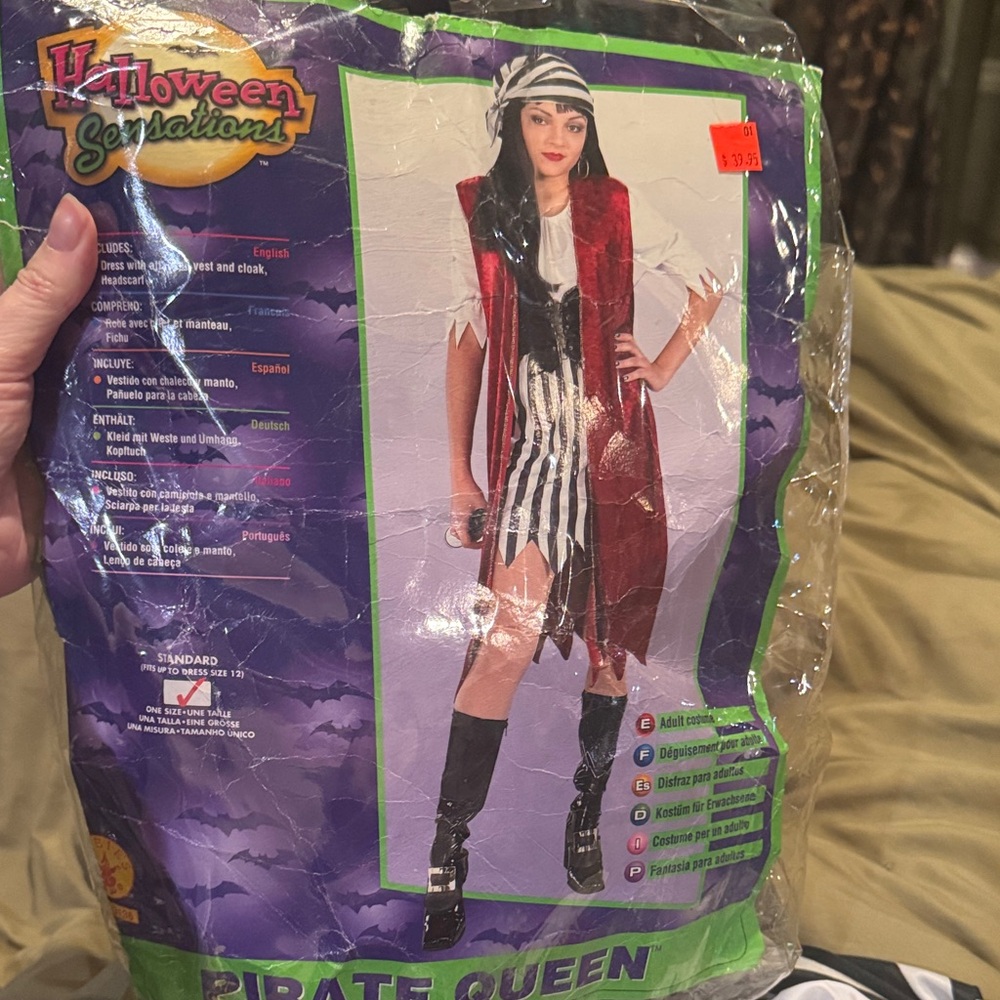 Pirate Queen Costume - Red and Black